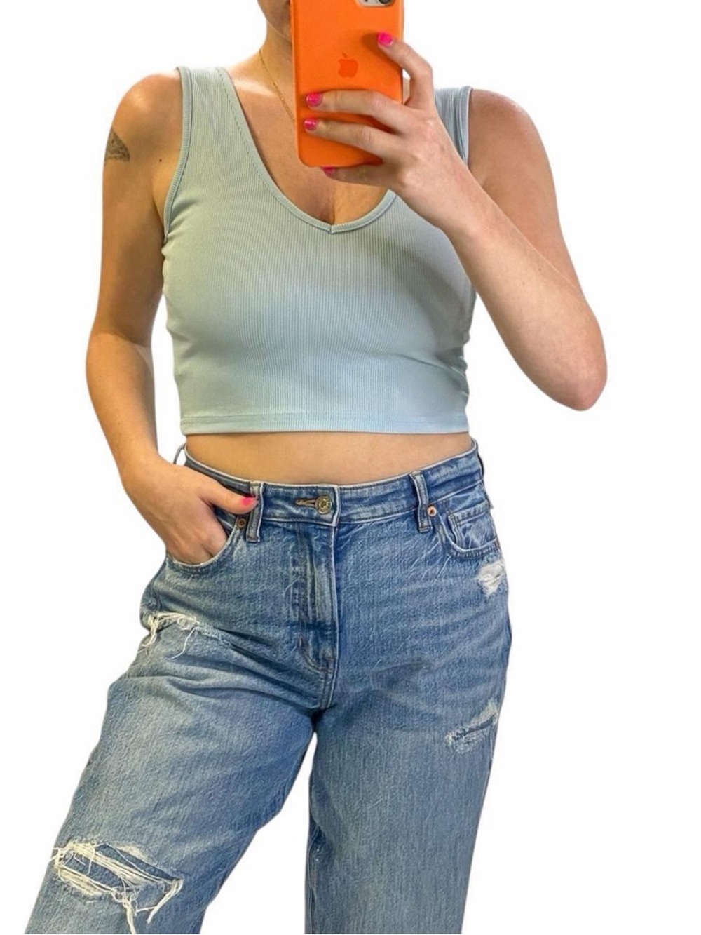 Blue Crop Top